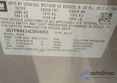 2012 Cadillac Srx Luxury Collection z USA, uszkodzony, nr VIN 3GYFNAE34CS604050